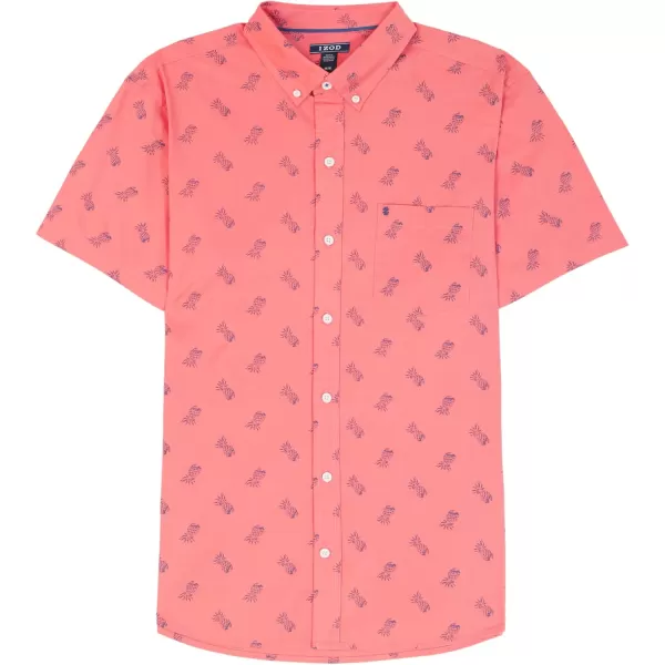 IZOD Men's Breeze Short Sleeve Button Down Patterned Shirt