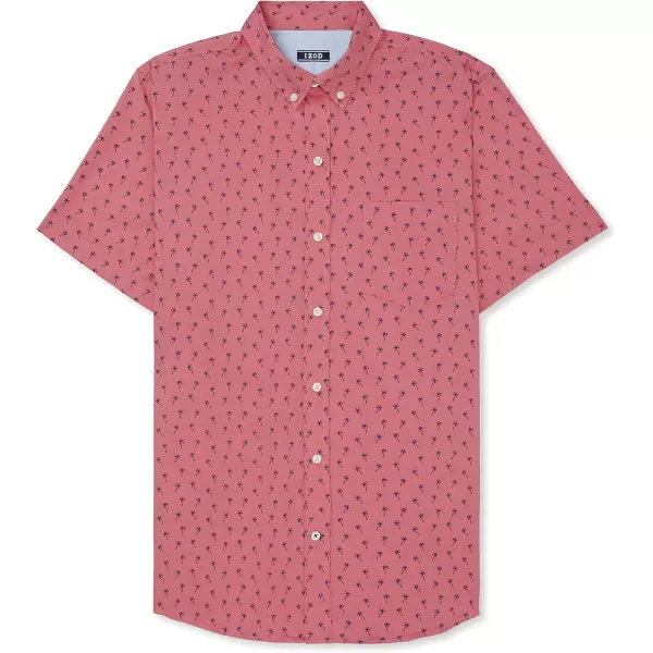 IZOD Men's Breeze Short Sleeve Button Down Patterned Shirt