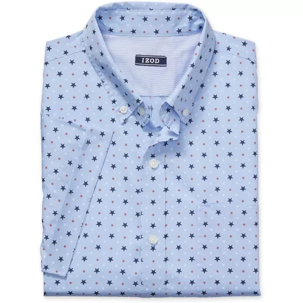 IZOD Men's Breeze Short Sleeve Button Down Patterned Shirt