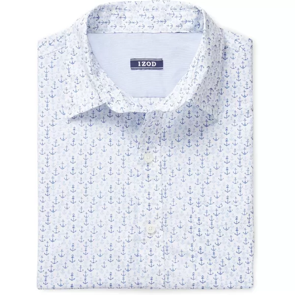 IZOD Men's Breeze Short Sleeve Button Down Patterned Shirt