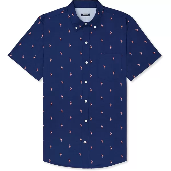 IZOD Men's Breeze Short Sleeve Button Down Patterned Shirt