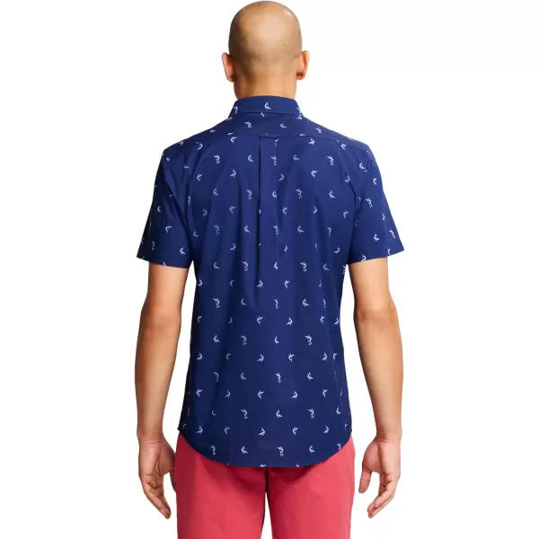 IZOD Men's Breeze Short Sleeve Button Down Patterned Shirt