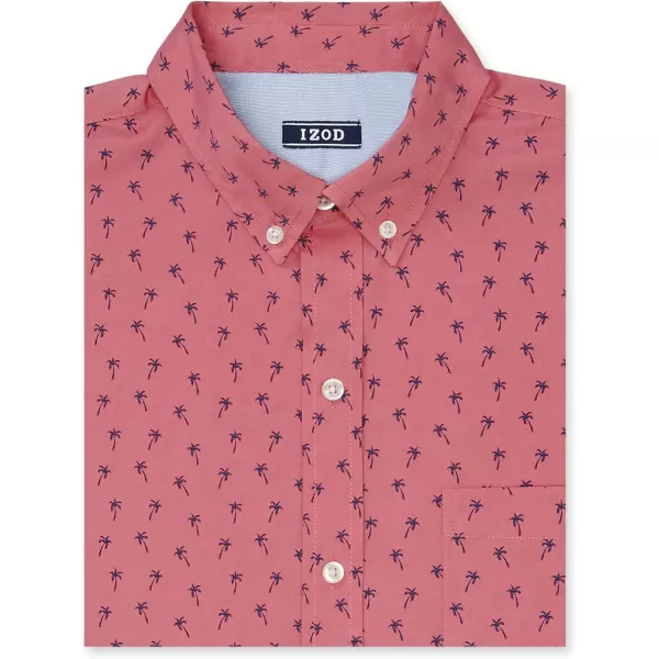 IZOD Men's Breeze Short Sleeve Button Down Patterned Shirt