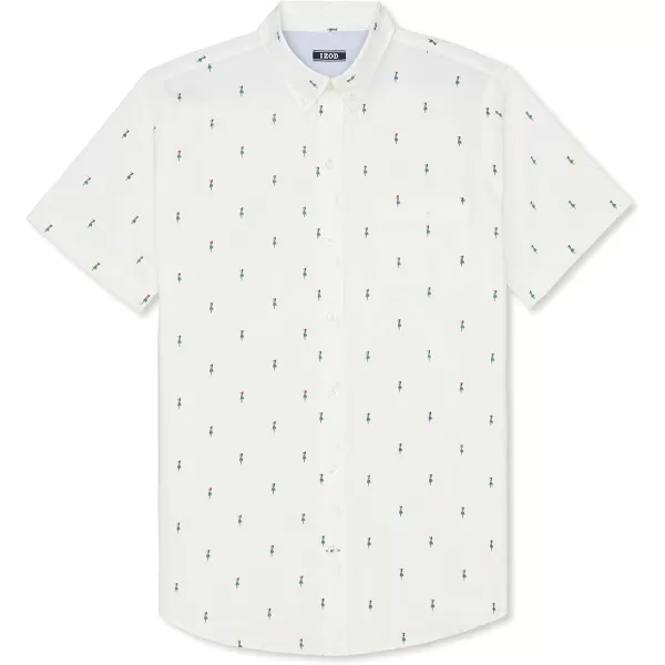 IZOD Men's Breeze Short Sleeve Button Down Patterned Shirt