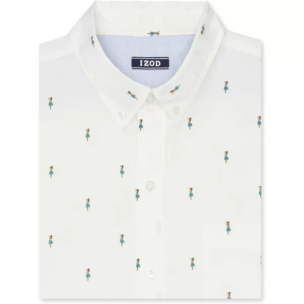 IZOD Men's Breeze Short Sleeve Button Down Patterned Shirt