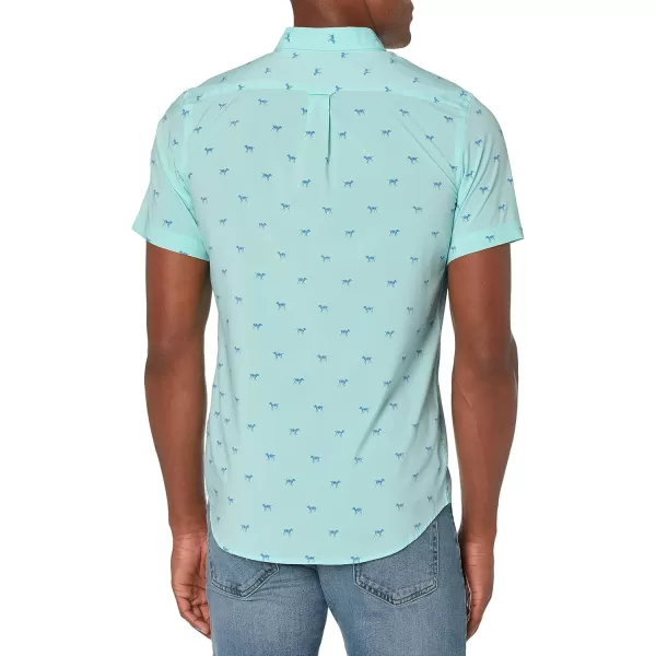 IZOD Men's Breeze Short Sleeve Button Down Patterned Shirt