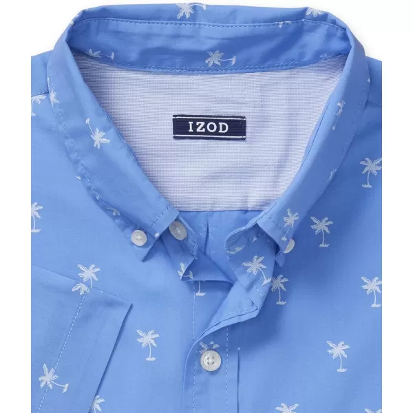 IZOD Men's Breeze Short Sleeve Button Down Patterned Shirt