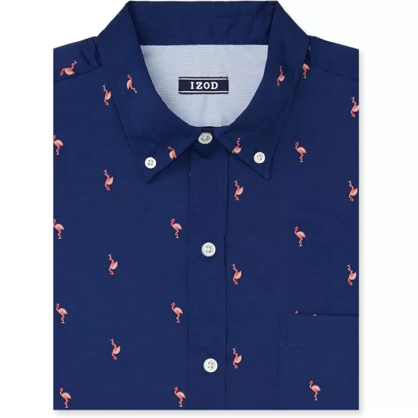 IZOD Men's Breeze Short Sleeve Button Down Patterned Shirt