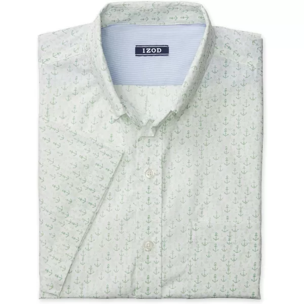 IZOD Men's Breeze Short Sleeve Button Down Patterned Shirt