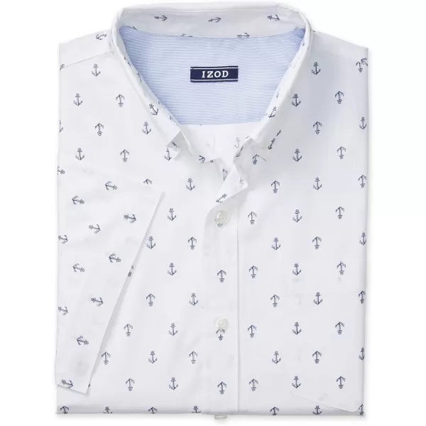 IZOD Men's Breeze Short Sleeve Button Down Patterned Shirt