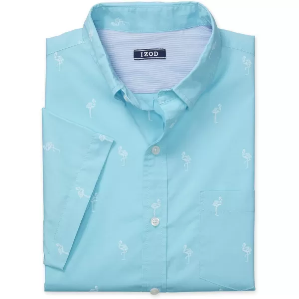 IZOD Men's Breeze Short Sleeve Button Down Patterned Shirt
