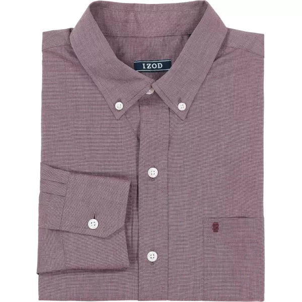 IZOD Men's Button Down Long Sleeve Stretch Performance Solid Shirt
