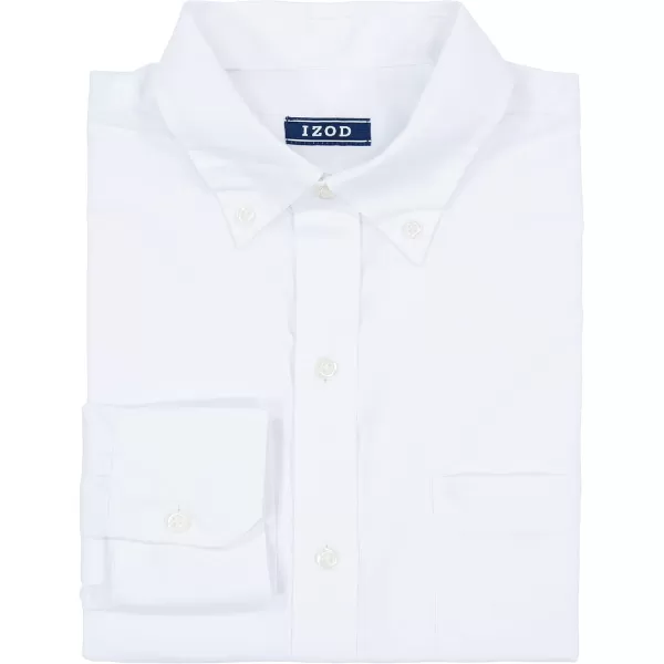 IZOD Men's Button Down Long Sleeve Stretch Performance Solid Shirt
