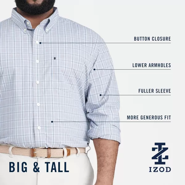 IZOD Men's Performance Comfort Long Sleeve Gingham Button Down