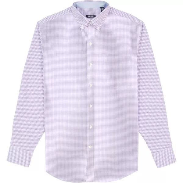 IZOD Men's Performance Comfort Long Sleeve Gingham Button Down