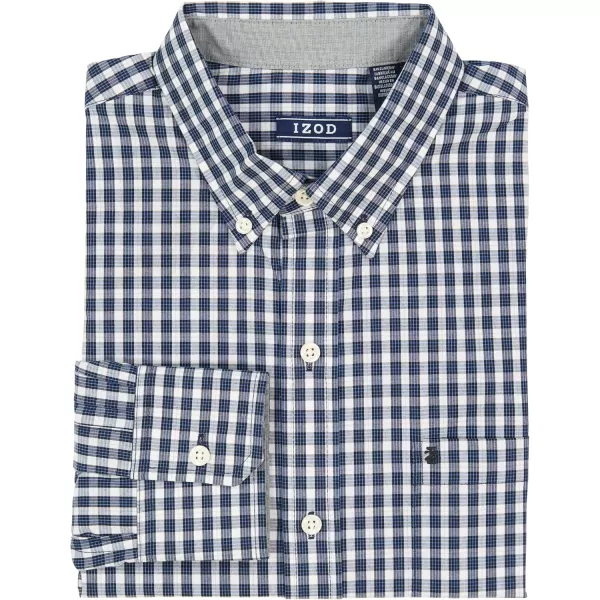 IZOD Men's Performance Comfort Long Sleeve Plaid Button Down