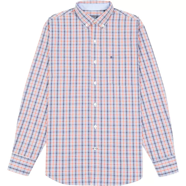 IZOD Men's Performance Comfort Long Sleeve Plaid Button Down