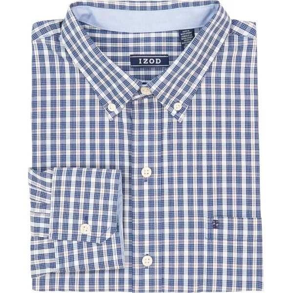 IZOD Men's Performance Comfort Long Sleeve Plaid Button Down