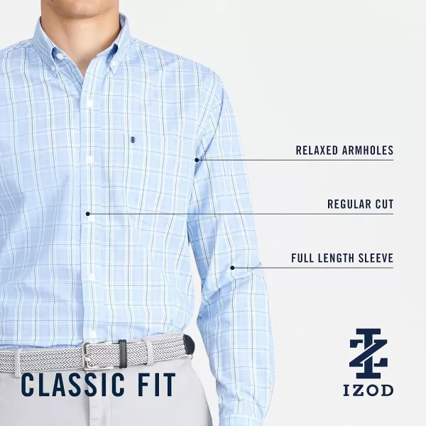 IZOD Men's Performance Comfort Long Sleeve Plaid Button Down