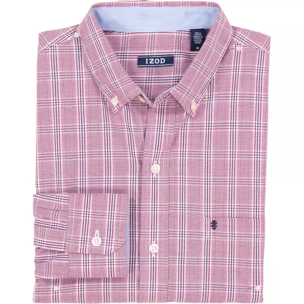 IZOD Men's Performance Comfort Long Sleeve Plaid Button Down