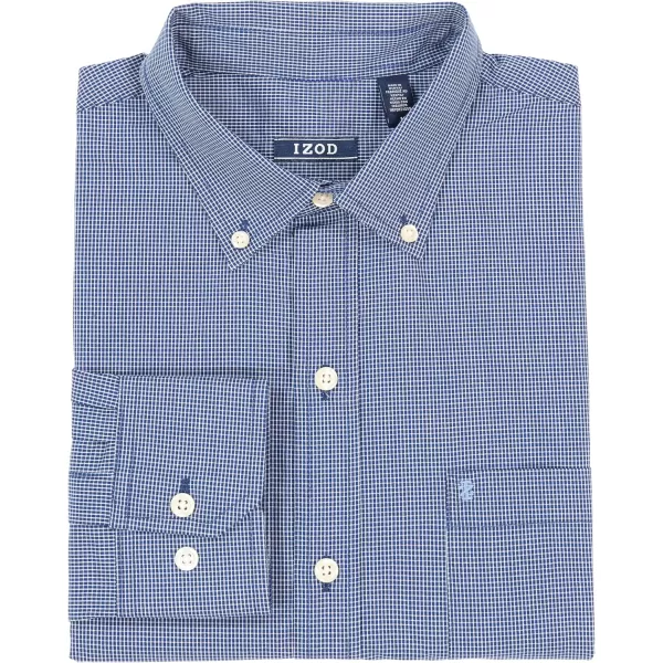 IZOD Men's Performance Comfort Long Sleeve Plaid Button Down