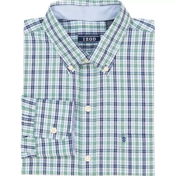 IZOD Men's Performance Comfort Long Sleeve Plaid Button Down