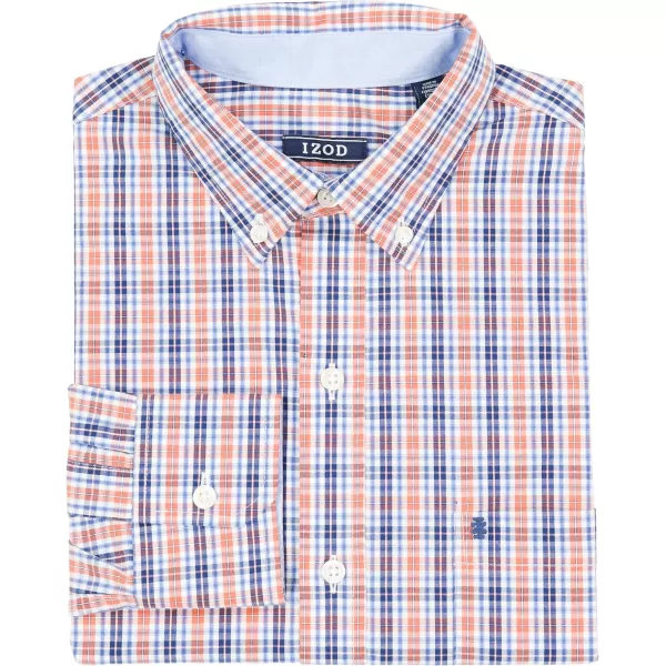 IZOD Men's Performance Comfort Long Sleeve Plaid Button Down