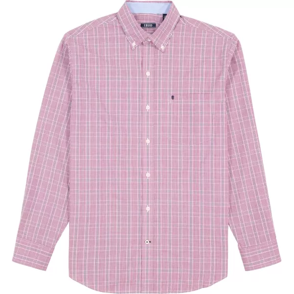 IZOD Men's Performance Comfort Long Sleeve Plaid Button Down