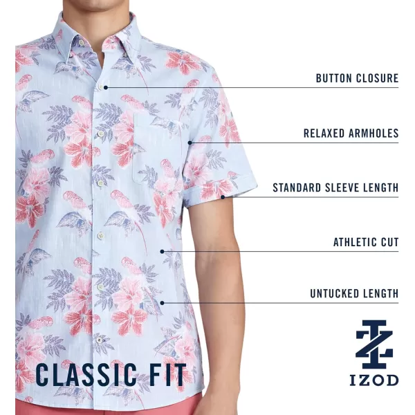 IZOD Men's Saltwater Dockside Short Sleeve Button Down Shirt