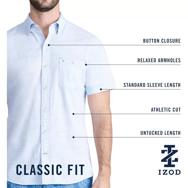 IZOD Men's Saltwater Dockside Short Sleeve Button Down Shirt