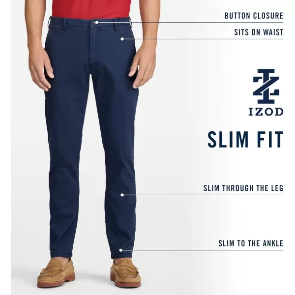 IZOD Men's Saltwater Stretch Flat Front Slim Fit Chino Pant