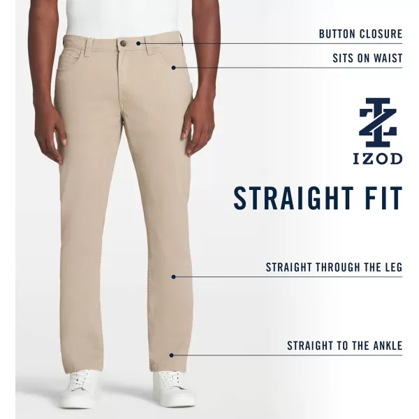 IZOD Men's Saltwater Stretch Twill 5 Pocket Straight Fit Chino Pant