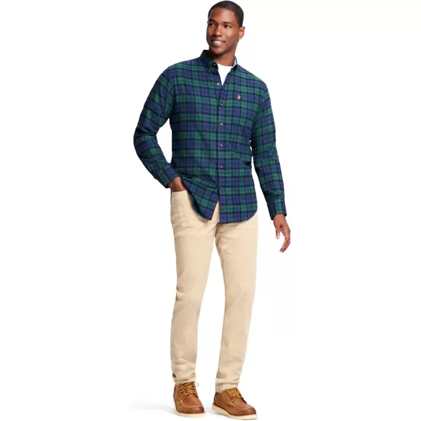 IZOD Men's Stratton Flannel Long Sleeve Button Down Shirt