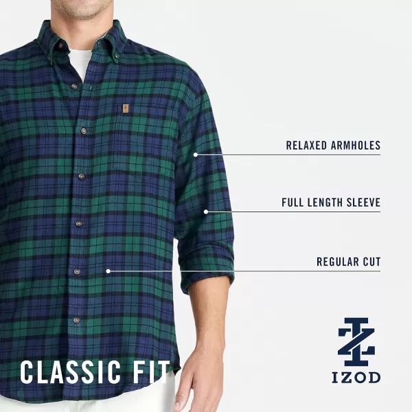 IZOD Men's Stratton Flannel Long Sleeve Button Down Shirt