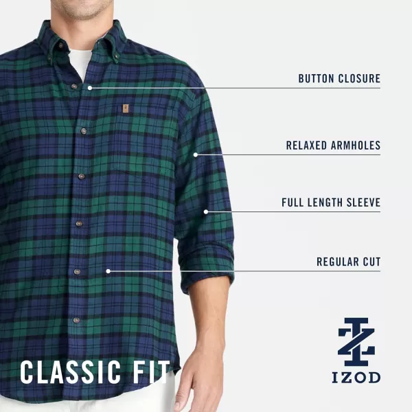 IZOD Men's Stratton Flannel Long Sleeve Button Down Shirt