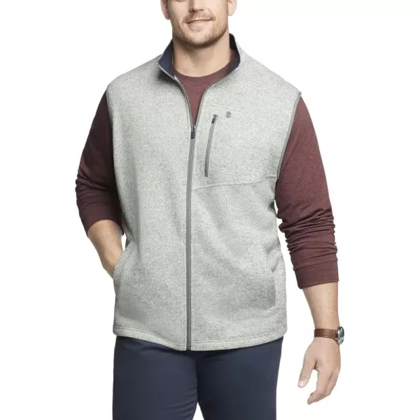 IZOD Men's Big and Tall Advantage Performance Full Zip Sweater Fleece Vest