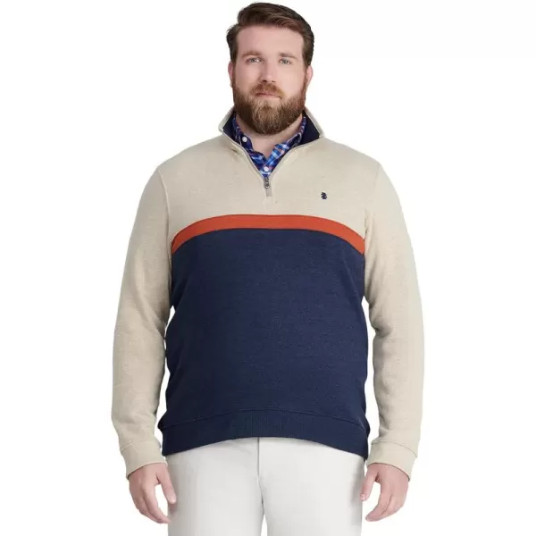 IZOD Men's Big and Tall Advantage Performance Quarter Zip Fleece Pullover Sweatshirt