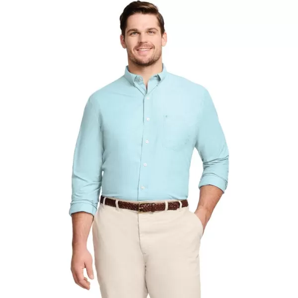 IZOD Men's Big and Tall Button Down Long Sleeve Stretch Performance Solid Shirt
