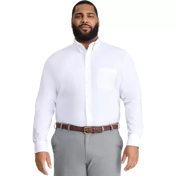 IZOD Men's Big and Tall Button Down Long Sleeve Stretch Performance Solid Shirt