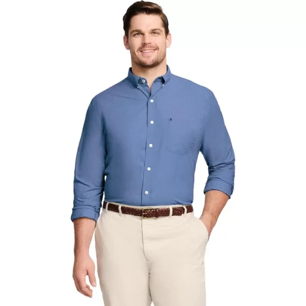 IZOD Men's Big and Tall Button Down Long Sleeve Stretch Performance Solid Shirt