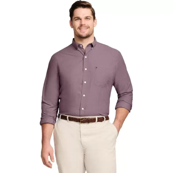 IZOD Men's Big and Tall Button Down Long Sleeve Stretch Performance Solid Shirt