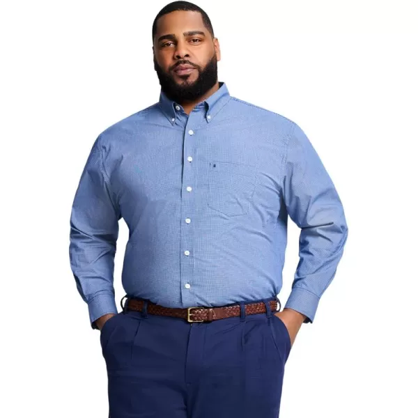 IZOD Men's Big and Tall Performance Comfort Long Sleeve Plaid Button Down