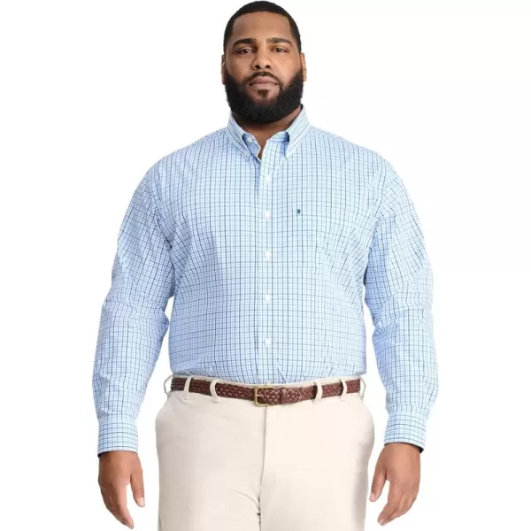 IZOD Men's Big and Tall Performance Comfort Long Sleeve Plaid Button Down