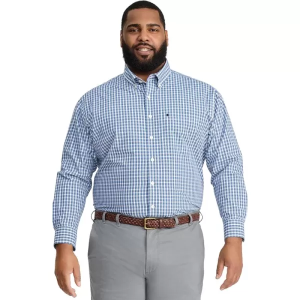 IZOD Men's Big and Tall Performance Comfort Long Sleeve Plaid Button Down