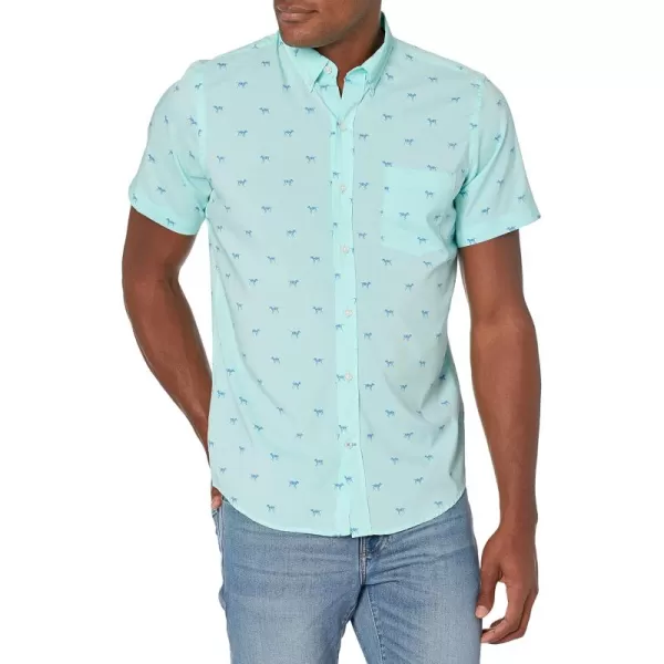 IZOD Men's Breeze Short Sleeve Button Down Patterned Shirt