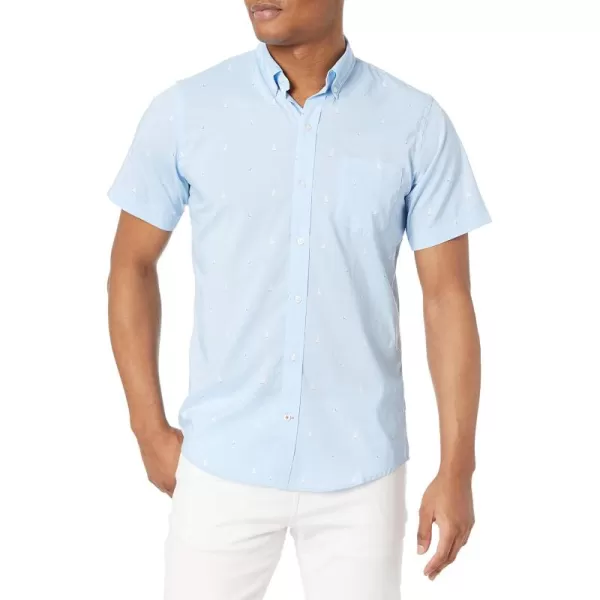 IZOD Men's Breeze Short Sleeve Button Down Patterned Shirt