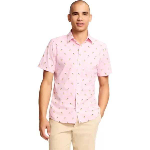 IZOD Men's Breeze Short Sleeve Button Down Patterned Shirt