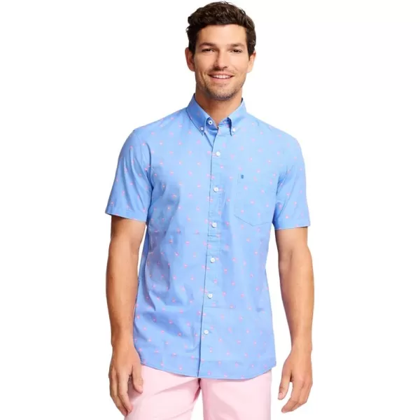 IZOD Men's Breeze Short Sleeve Button Down Patterned Shirt
