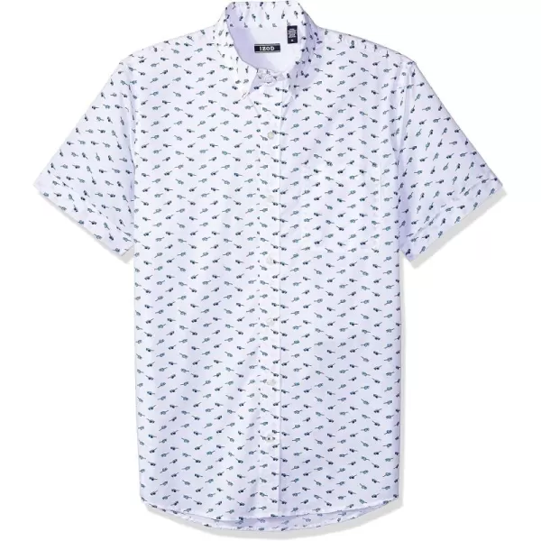 IZOD Men's Breeze Short Sleeve Button Down Patterned Shirt