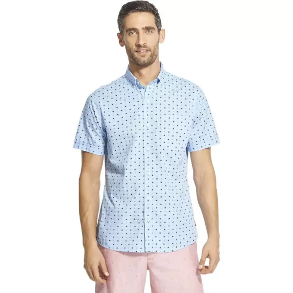 IZOD Men's Breeze Short Sleeve Button Down Patterned Shirt